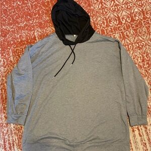 Gray and Black Women’s Hoodie Shirt